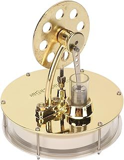 Stirling Engine Model, Interesting Educational Educational Model D2 Golden Electricity Power Generator Low Temperature Portable Compact Model for Demonstration Props
