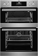 AEG 6000 Built In Electric Double Oven DEB331010M, Multilevel Cooking, 66L Main Capacity, 875x560x550 mm, Enamel Cleaning, LED Display, Stainless Steel
