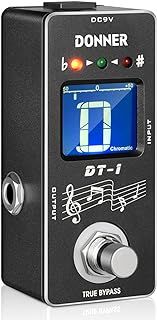 Donner Tuner Pedal, DT-1 Chromatic Guitar Tuner Pedal with Pitch Indicator LCD Display for Electric Guitar and Bass True Bypass
