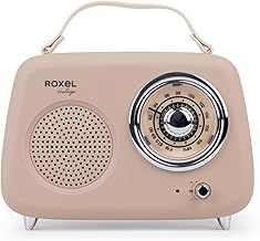 Roxel RFM01 Retro FM Radio Party speaker – Timeless Design, Superior Sound, FM Radio, MP3 Playback & Wireless BT Streaming, Perfect as a Gift (Cream)
