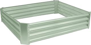 Harbour Housewares Raised Garden Bed - Green - 90 x 90cm - Square - Bottomless Metal Raised Bed Galvanised Steel Planter Box for Growing Outdoor Plants, Vegetables, Flowers and Herbs