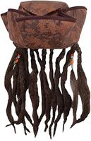 Caribbean Jack Sparrow Fancy Dress Hat With Hair & Beads
