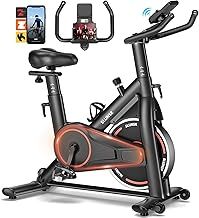 Exercise Bike, Adjustable Resistance Brake Spin Bikes Equipment for Home Use, Stationary Bike with Digital Monitor & Tablet Holder, Upgraded Seat Cushion, 350lbs Weight Capacity