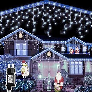YMing Icicle Lights Outdoor, 33ft 400 LED Fairy Light Decoration Outdoor Plug in 8 Modes Waterproof String Light Outside Indoor Decorations for Party, Wall, Garden, Birthday, Patio, Eave