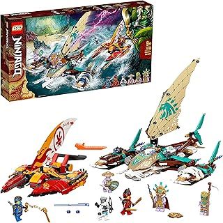 LEGO 71748 NINJAGO Catamaran Sea Battle Building Set with 4 Boat Toys and Kai, Jay and Zane Minifigures