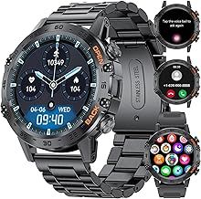 LIGE Men's Smart Watch for Android iOS Bluetooth Phone Call Smartwatch for Men 1.39" HD 100+ Sport Modes Activity Fitness Tracker Black Male Smartwatch Health Monitor,2 Watch Straps,400 mAh Battery