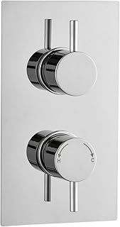 Valla Single Shower Thermostatic Valve | Concealed Round Controls | Chrome Plate | Single Outlet