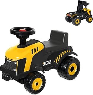 JCB Fastrac Foot To Floor Ride-On | JCB Tractor Ride-On For Toddlers | Construction Ride-On Push Car | Features Squeaky Horn & Under Seat Storage | Push Along Tractor | JCB Construction Toys | Ages 2+