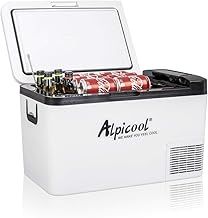 Alpicool K25 25 Liter Portable Car Fridge Freezer 12/24V Car Refrigerator Cooler Box,Electric Mini Fridge Freezer for Camping Campervan, Vehicle, Truck, RV, Boat, Travel, Pinic, -20°C-20°C