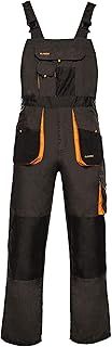 Work Bib and Brace Overalls, Multipockets, Knee Reinforcement With Pocket For Knee Pad, Durable Triple Stitched Seams