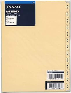 Filofax Refill Insert A-Z Index A5 Cream Ref 341664