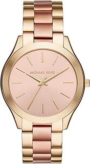 Michael Kors Slim Runway Watch for Women, 42mm Quartz Three Hand Movement with Stainless Steel Strap