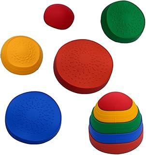 Stepping Stones: Engaging Non-Slip Texture Footprint Balance Blocks for Kids - Indoor/Outdoor Sensory Game Designed for Autism Sensitivity [Set of 5]