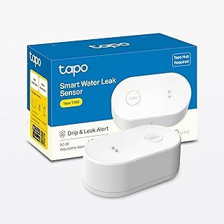 Tapo T300 Smart Water Leak Detector, Water Leak Sensor, Drip Leak Alert, Real-Time Notifications, 90 dB Alarm, IP67 Waterproof, Battery Included, Flexible Installation, Visible Alarm with Tapo Lights