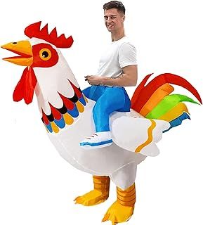 Chicken Costume Adult, Colorful Inflatable Costume for Birthday Party, Halloween, Marathon, Gift