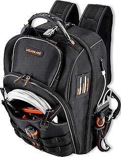 Welkinland 66-Pockets Heavy-Duty Jobsite Tool Bag - Electrician & Construction Backpack