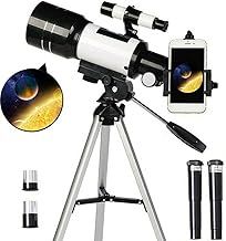 Telescope for Astronomy Adult Kids Beginners, 150X Astronomical Refractor Telescope, 300X70mm Telescop with Tripod Smartphone Adapter