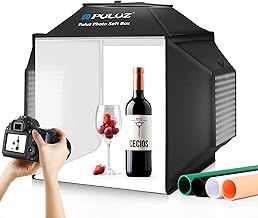 Upgrade Light Box Photography with 480 LED Lights, PULUZ 16"x16" Studio Box, Professional Photo Light Box Tent Kit with 3 Light Panels 5500K & 4 Color PVC Backdrops for Product and Jewelry Photography