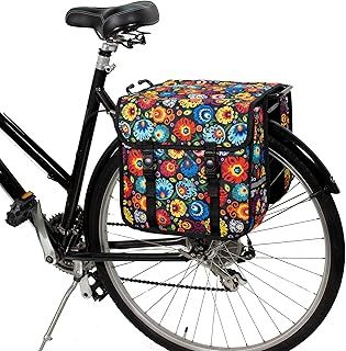 BikyBag Classic - Bicycle Double Panniers Bag Fashion Cycle Bike Women's - Men's (Classic CE - Folklore Flowers)