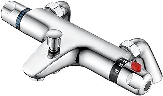 Thermostatic Bath Shower Mixer Tap, AIMOYO Deck Mounted Thermostatic Bath Tub Taps, Solid Brass Thermostatic Bathtub Shower Mixer Bar Valve, Thermostatic Bath Mixer Taps with Shower, 180mm