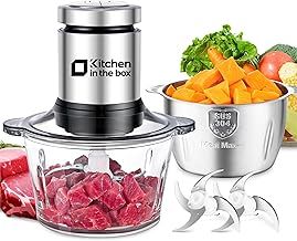 Kitchen in the box Mini Food Processors,Small Meat Grinder & Food Chopper,Electric Vegetable Chopper with One 3 Cup Bowl & S Blades for Meat/Fish/Vegetable/Baby Food,3cup(1bowl)