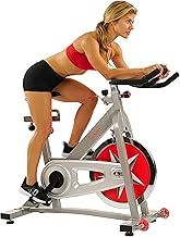 Sunny Health & Fitness Pro Cycling Stationary Bike, 40LB Flywheel & 4-Way Adjustable Seat for Home Exercise & Indoor Cycle/Cardio Workout, Optional 49 LB Flywheel Belt Drive