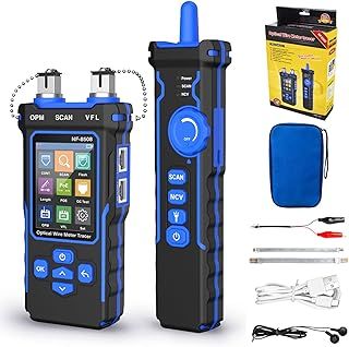 Network Cable Tester with Optical Power Meter PoE Multi-Function, Wire Tracker RJ11 RJ45 LAN Cable Toner Cat5 Cat6 Ethernet Cable Tracer with NCV, Port Flash, Support Type-C Charging, B