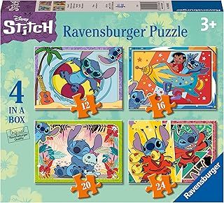 Ravensburger Disney Stitch Jigsaw Puzzles for Kids Age 3 Years Up - 4 in a Box (12, 16, 20, 24 Pieces) - Educational Toys and Games for Children