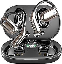 Open-Ear Wireless Bluetooth Headphones with Mic, Earbuds with Ergonomic Earhooks, Secure Fit Earphones for Running, Sport Gym Ear Buds, Water Resistant, Fast Charging, Bluetooth 5.3, 40H Playtime