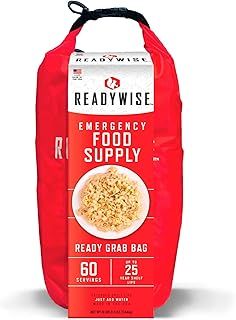 ReadyWise, 60 Servings, Breakfast, Lunch & Dinner, Grab & Go Dry-Bag, Freeze Dried, 25 Years Shelf Life, Emergency Food, 7 Days For 1 Person, 1 Week Food