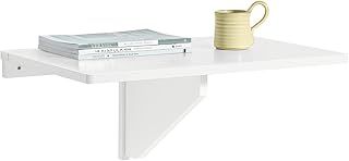 SoBuy FWT03-W, Folding Wall-mounted Drop-leaf Table, Computer Desk Children Table Desk, Kitchen Dining Table, 60x40cm, White