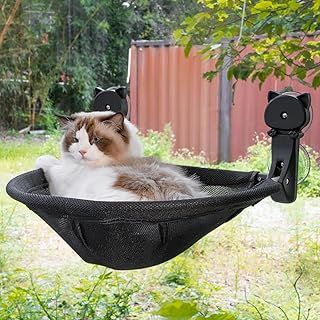 Cat Window Perch Cordless, Foldable & Stable Kitten Beds- Breathable Cat Window Hammock for Overlooking, Sunbathing and Climbing - Maximum Hold Up to 40lb