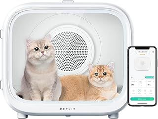 PETKIT Pet Hair Dryer for Cats and Dogs, AIRSALON MAX Automatic Cat Hair Grooming Dry Box, 60L Large Capacity, Ultra Quiet, Smart Temperature Control via App & Touch Panel, 360 Drying Cozy for Pets
