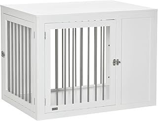 PawHut Furniture-Style Dog Crate End Table w/ 2 Doors, for Medium & Large Dogs