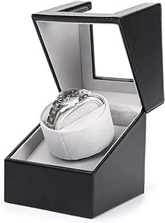 Watch Winder, Automatic Watch Winder Box, Single Watch Winders for 1 Watches with Quiet Motor, Automatic Watch Display Storage Rotating Watch Box for Mechanical Watches, Battery Powered or AC Adapter