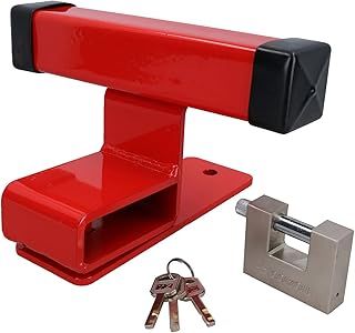 AB Tools Garage Door Lock Defender Motor Bike Car Stop Bar Up and Over & Padlock