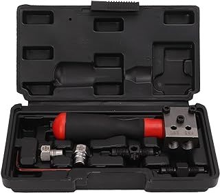 Brake Pipe Flaring Tool 1/4in 3/16in Single Double Flare Kit for Brake Line Repair on Car, Solid Metal Copper Brake Pipe Flaring Tool for Brake Line Repair