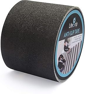 LifeGrip Anti Slip Traction Tape, 4 Inch x 30 Foot - Best Grip, Friction, Abrasive Adhesive for Stairs, Tread Step, Indoor, Outdoor (4" X 30')