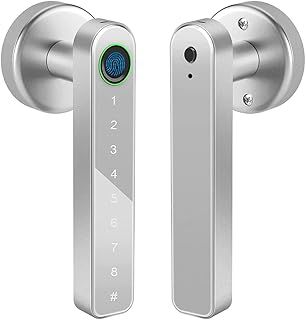 Dovhmoh Smart Fingerprint Door Lock with Biometric Handle and Keypad Entry, Electronic Deadbolt