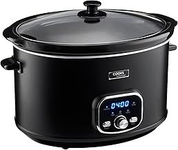 Cooks Professional Digital Slow Cooker | Slow Cookers with Glass Lid & 2 Heat Settings | Including Delay & Keep Warm Function | One Pot Cooker with Timer Delay for Large Family | 8 Litres