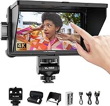 VILTROX DC-550 1200 Nits DSLR Camera Field Monitor, 4K 1920x1080 Touchscreen Portable On-Camera External Video Monitor Kit with Sunshade Hood/Battery 3D LUT DC HDMI Input Output Video Focus Peaking