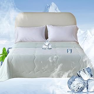Simple&Opulence Cooling Blanket,Summer Duvet with Cool Fiber,Cold Quilt Double-Sided for Night Sweats(Green,200×225cm)