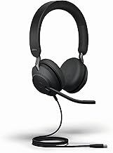 Jabra Evolve2 40 SE Wired Noise-Cancelling Stereo Headset With 3-Microphone Call Technology and USB-C Cable - MS Teams Certified, Works with All Other Platforms - Black