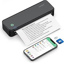 JADENS Bluetooth Thermal Printer, Support 210x297mm A4 Size, Portable Printer, Inkless Printer Compatible with iOS, Android, Mobile Printer for Home, Office, School