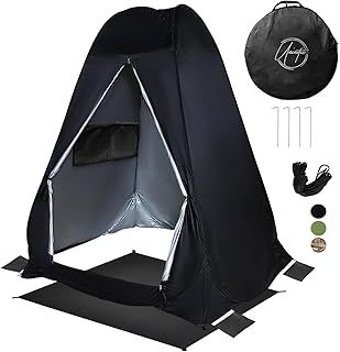 Pop Up Large Privacy Tent - 5 x 5 x 6.2Ft - Oversized Strong Camping Toilet Tent- Portable Camp Shower Pod w/Hooks- Porta Pod- Outdoor Bathroom, Potty, Changing Private Room