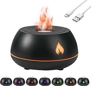 Flame Aroma Volcano Fire Diffuser - 7 Flame Color Night Light, Air Humidifier for Essential Oils, Super Quiet, Bedroom & Yoga