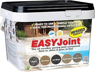 EASYJoint Select Patio Sand Ready Mixed Paving Jointing Compound For Outdoor Ceramic, Porcelain Tiles And More. 12.5kg All Weather, Strong And Durable Sweep In Joint Compound - Jet Black