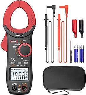 BINTA Digital Clamp Meter, 2000 Counts Multimeter with NCV Amp Auto-ranging Handheld Voltage Tester Tools Ohm Volt Measures AC Current AC/DC Voltage,Temperature Capacitance Resistance Diodes