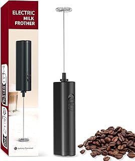 Milk Frother Handheld, COKUNST Battery Powered Mini Whisk, Electric Portable Drink Mixer Mini Foam Maker for Matcha Coffee, Latte, Cappuccino, Hot Chocolate