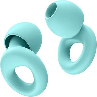 HOYIO Ear Plugs for Noise Reduction–2 Pairs Super Soft, Reusable Hearing Protection in Flexible Silicone for Sleep, Noise Sensitivity & Flights-8 Ear Tips in XS/S/M/L–27dB Noise Cancelling–Light Blue